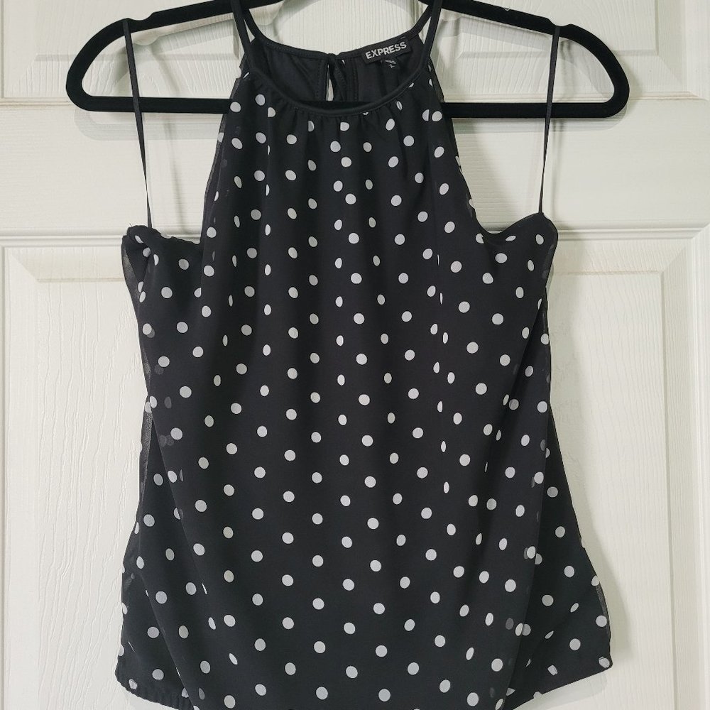 Express Polka Dot Halter Blouse